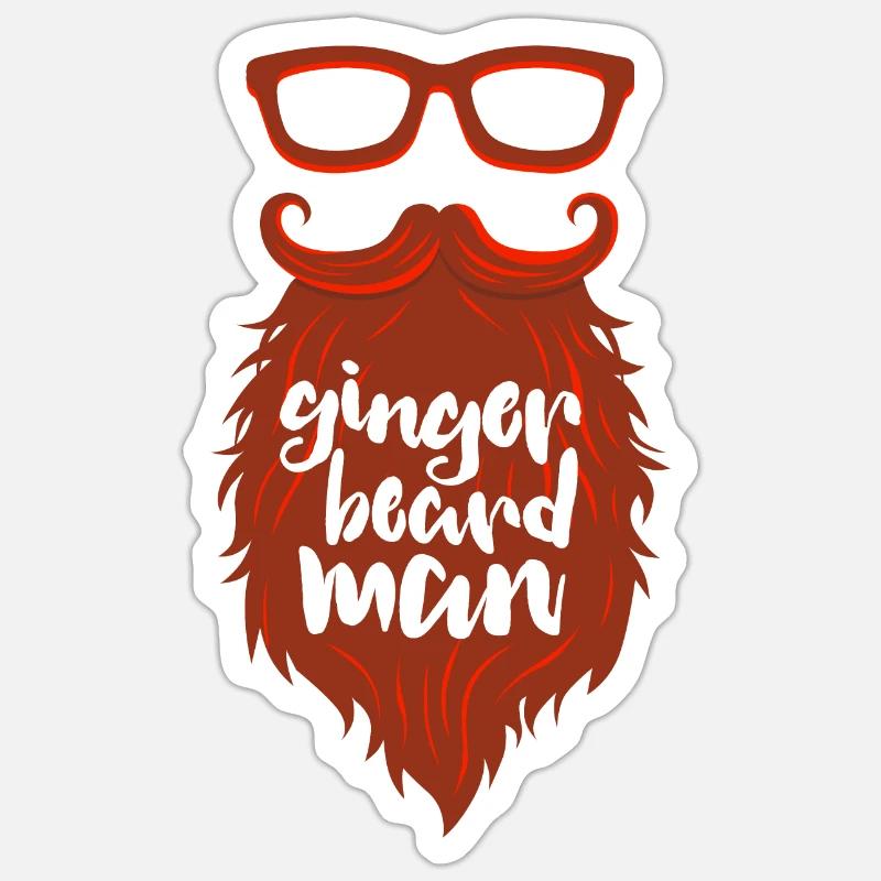 Ginger Beard Man - Sticker size S (10 x 10 cm) - white matte