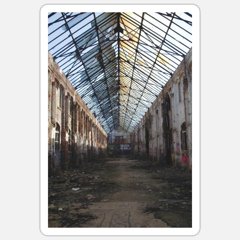 Affiche de graffiti sur l'architecture de l'affiche de la construction industrielle Sticker taille S (10 x 10 cm)