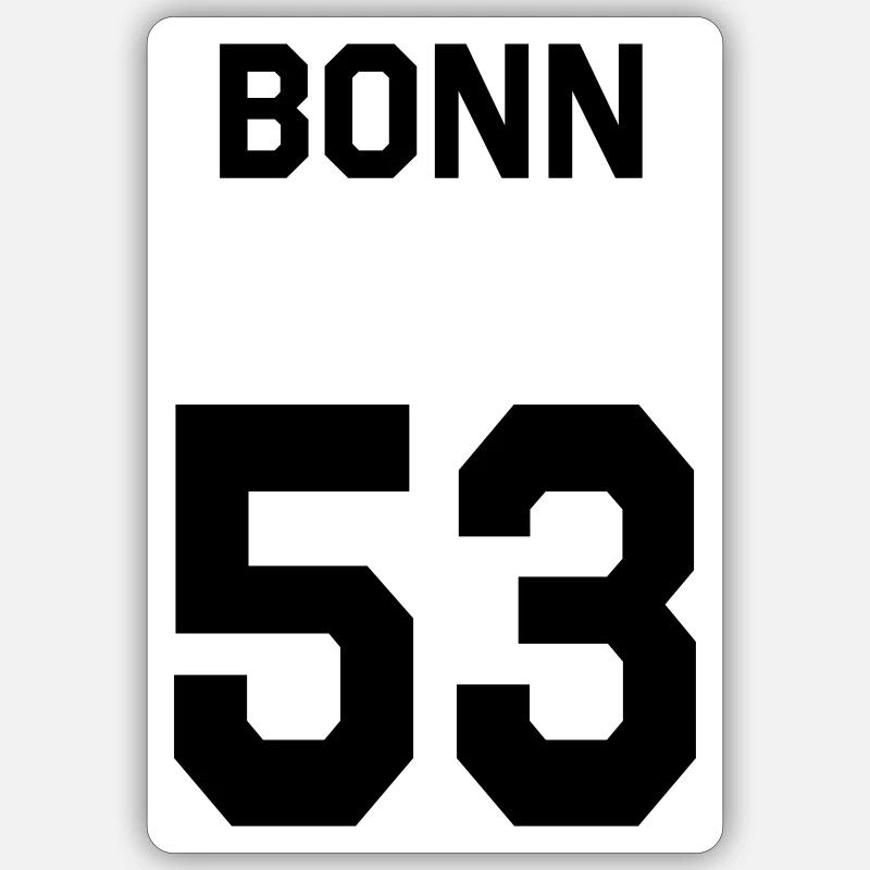 Bonn 53 - Sticker taille S (10 x 10 cm) - blanc mat