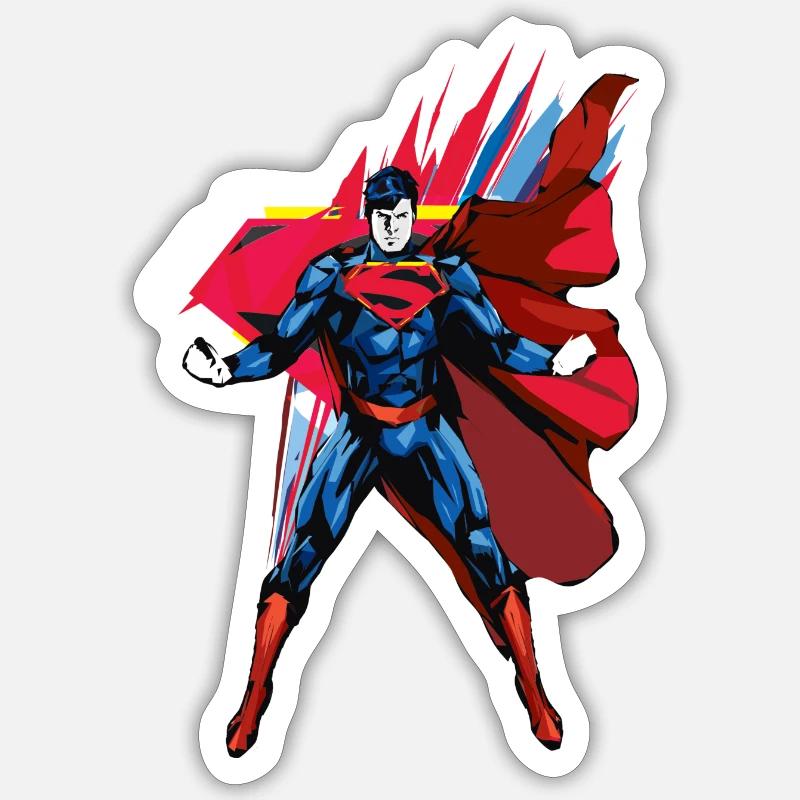 Superman Power Pose - Sticker taille S (10 x 10 cm) - blanc mat