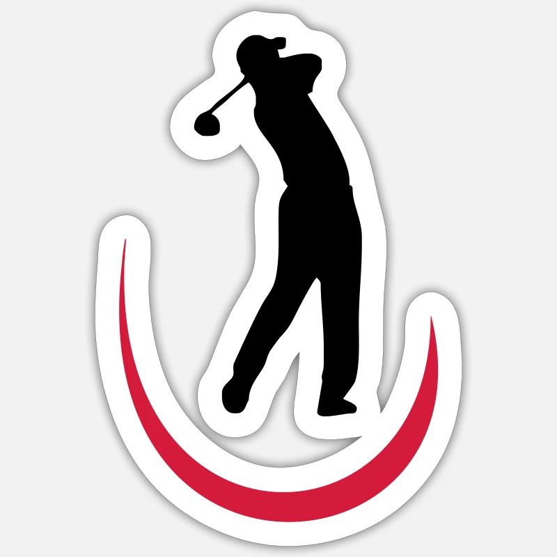 golf - Sticker taille S (10 x 10 cm) - blanc mat