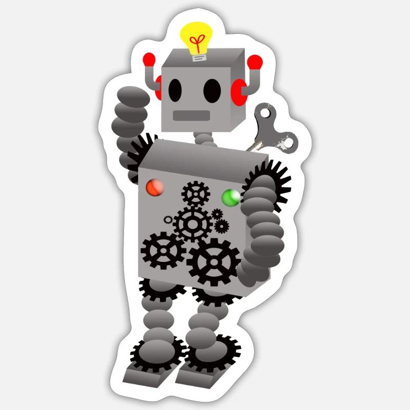 roboter Sticker Größe S (10 x 10 cm)