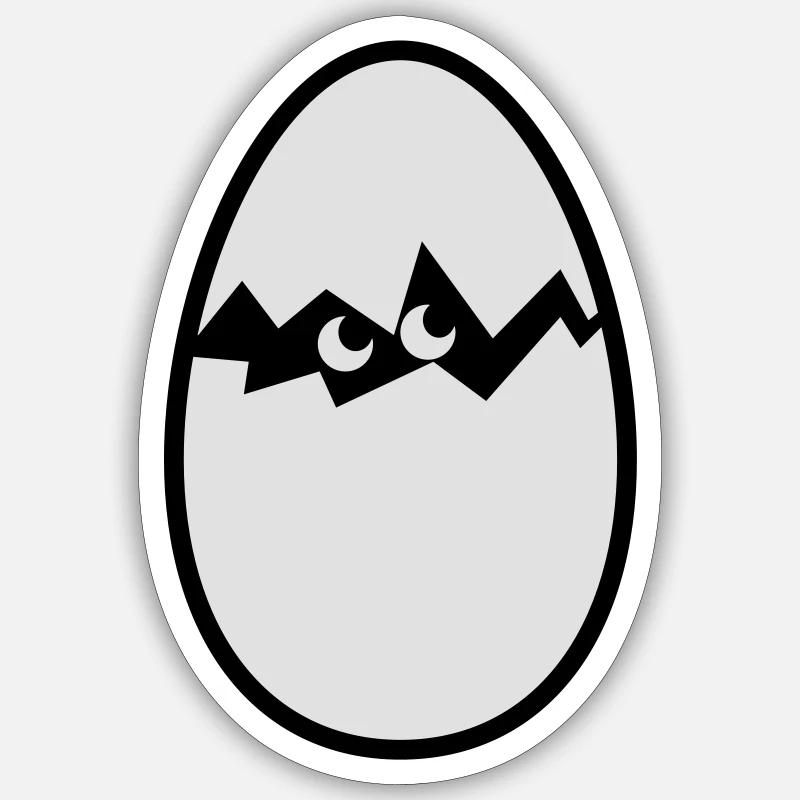 Egg with chicks - Sticker size S (10 x 10 cm) - white matte