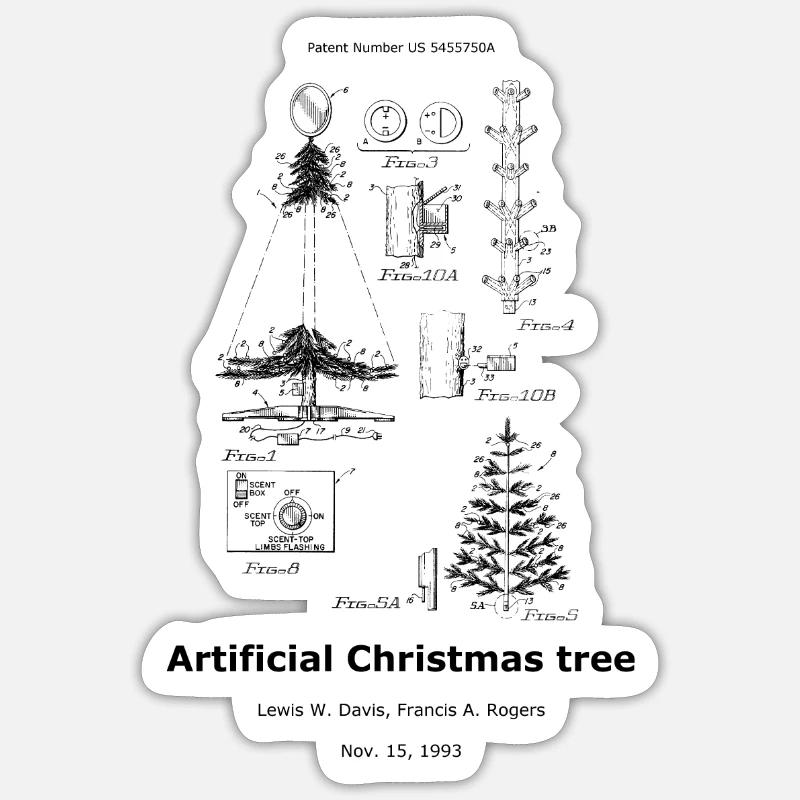 Artificial christmas tree - Sticker Größe S (10 x 10 cm) - Mattweiß