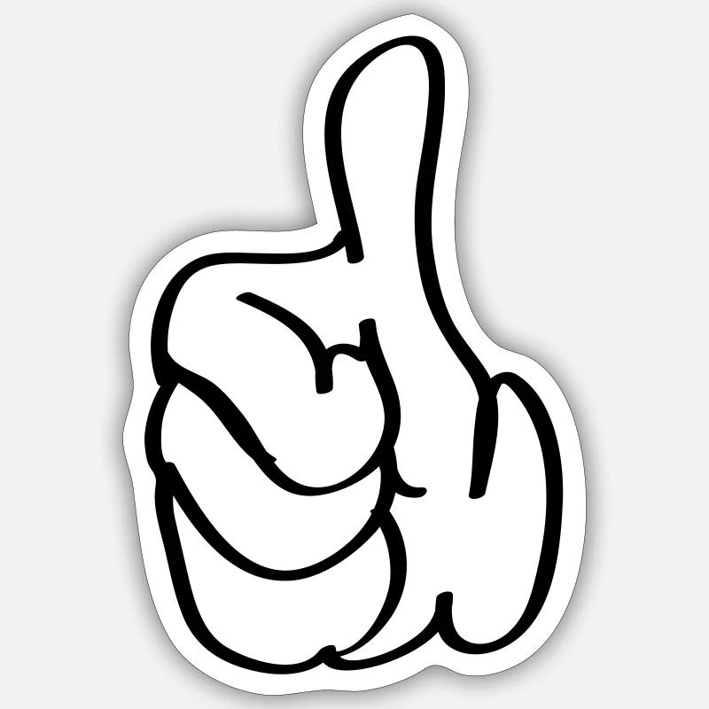 daumen_hoch_1 - Sticker Größe S (10 x 10 cm) - Mattweiß