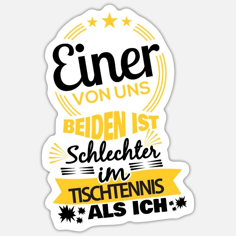tennis de table - Sticker taille S (10 x 10 cm) - blanc mat
