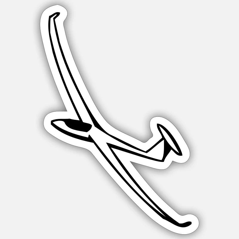 sailplane - Sticker size S (10 x 10 cm) - white matte