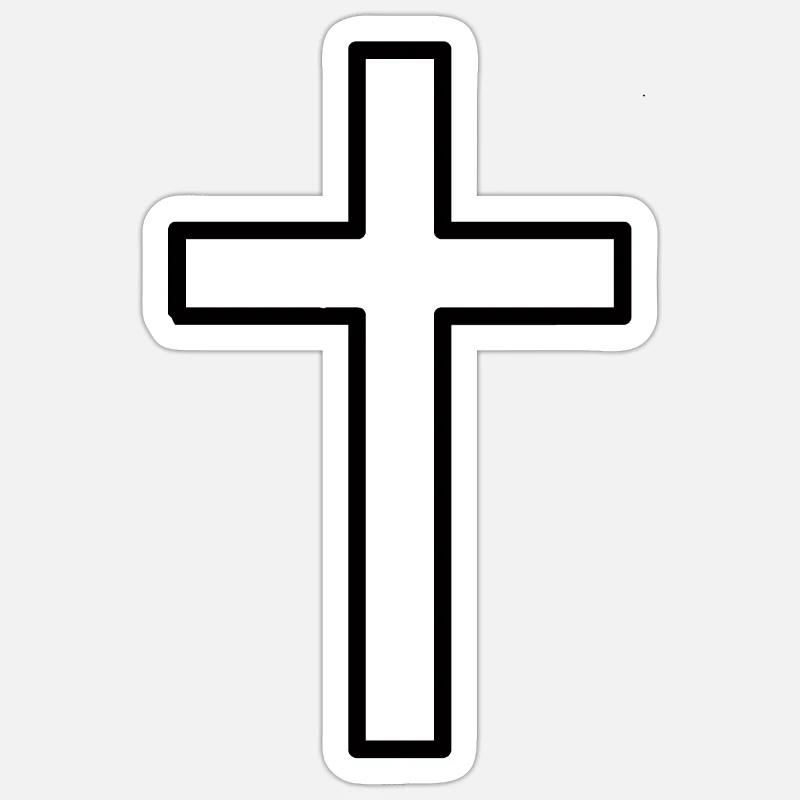 simple croix chic - Sticker taille S (10 x 10 cm) - blanc mat