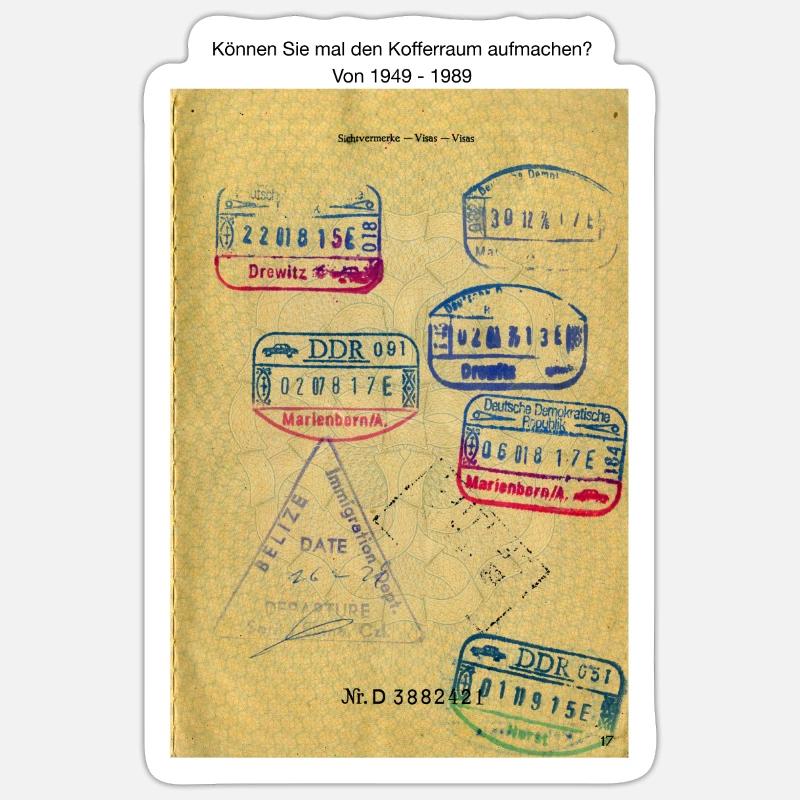 Timbre de la RDA - Sticker taille S (10 x 10 cm) - blanc mat