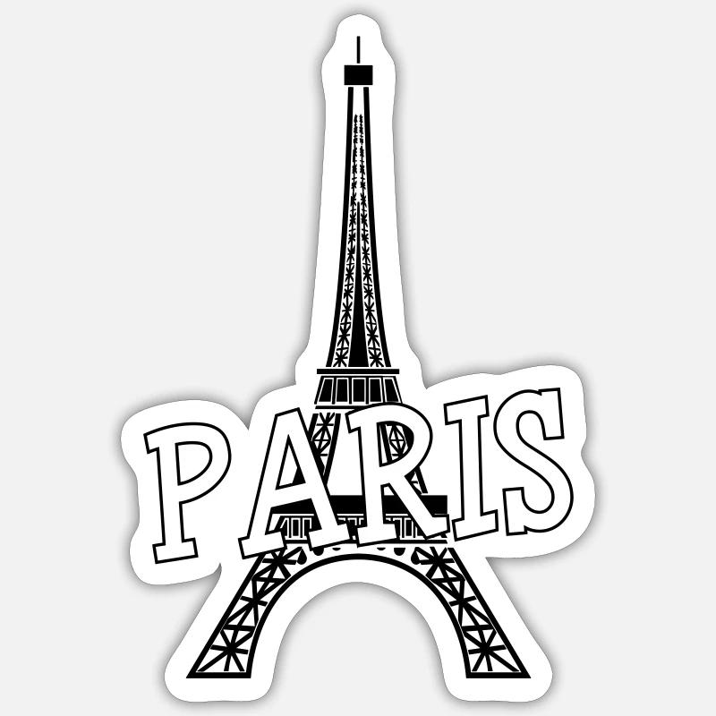 Paris - Sticker taille S (10 x 10 cm) - blanc mat