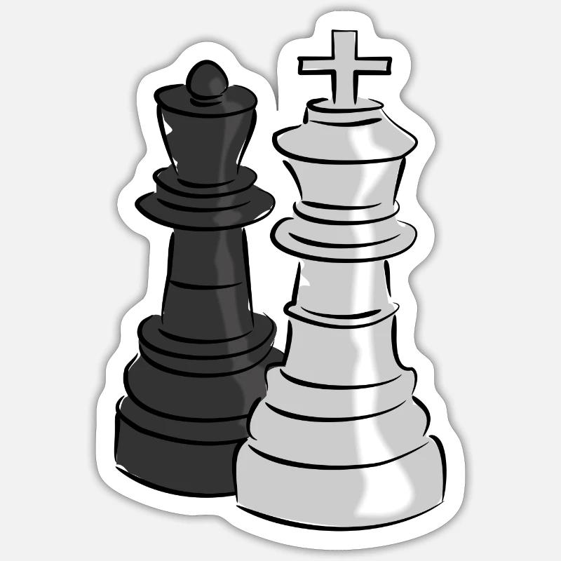 chess - Sticker size S (10 x 10 cm) - white matte
