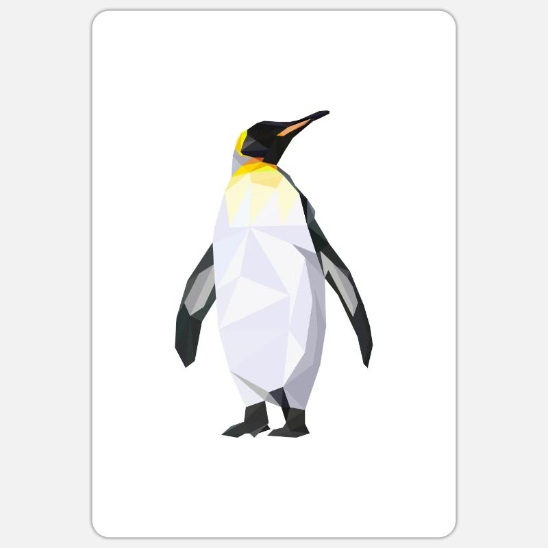Pingouin polygone Sticker taille S (10 x 10 cm)