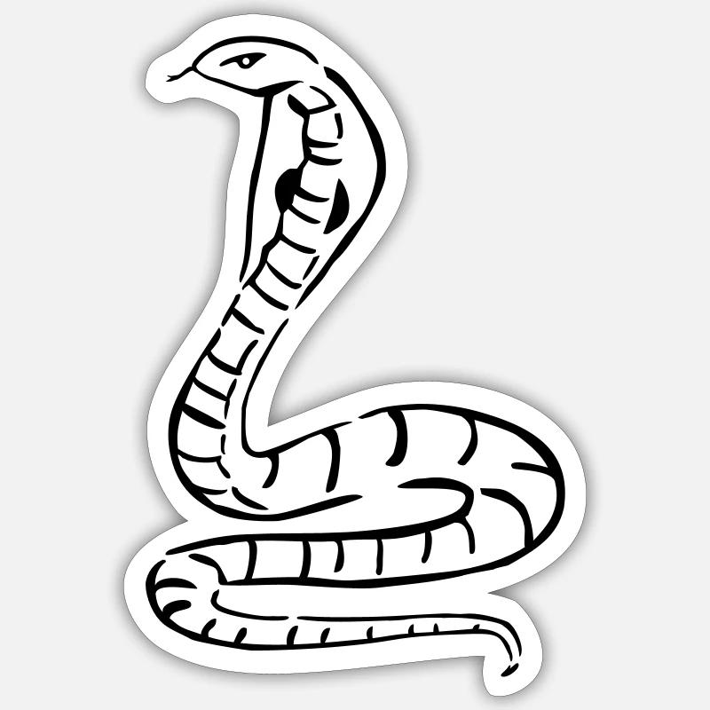 snake - Sticker size S (10 x 10 cm) - white matte