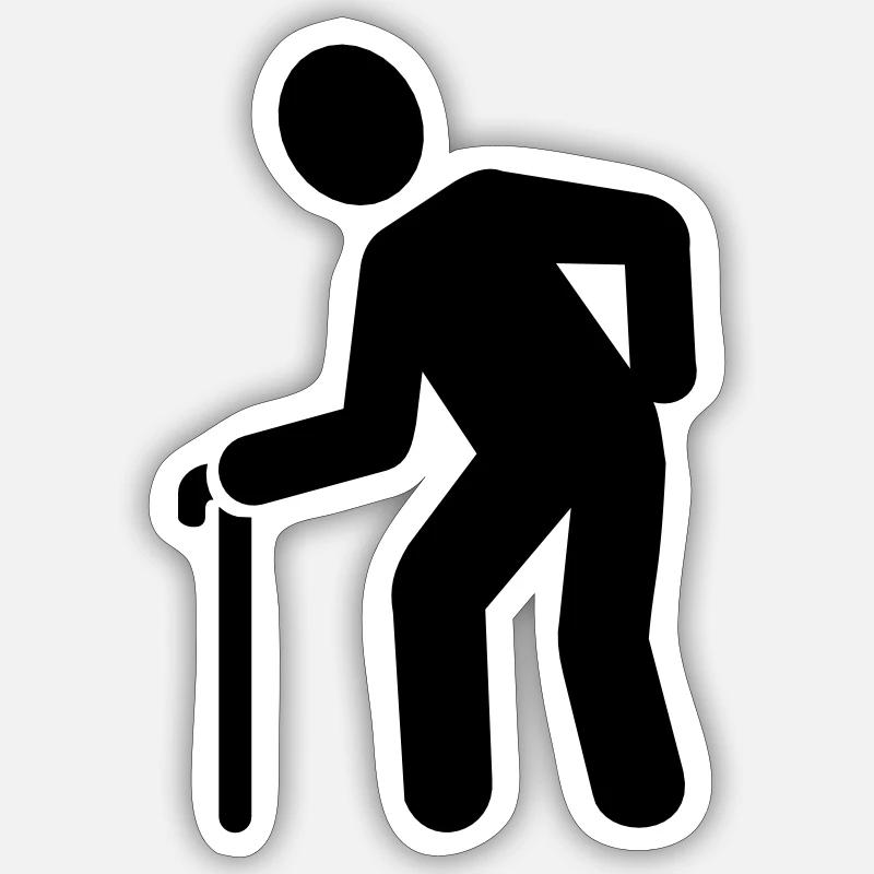 Retraité - Sticker taille S (10 x 10 cm) - blanc mat