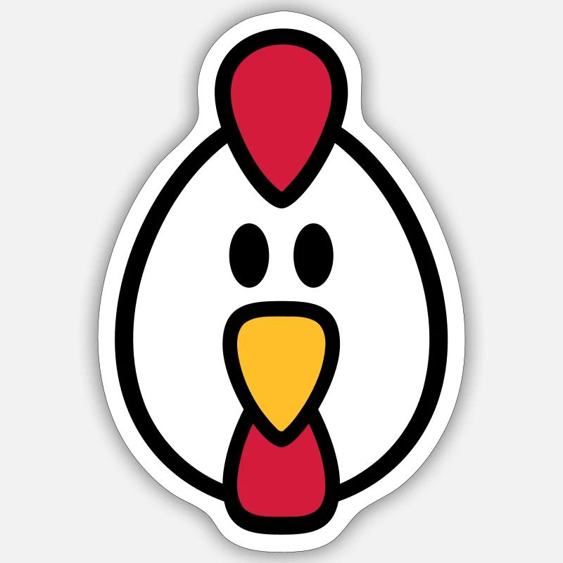 Poule - Sticker taille S (10 x 10 cm) - blanc mat