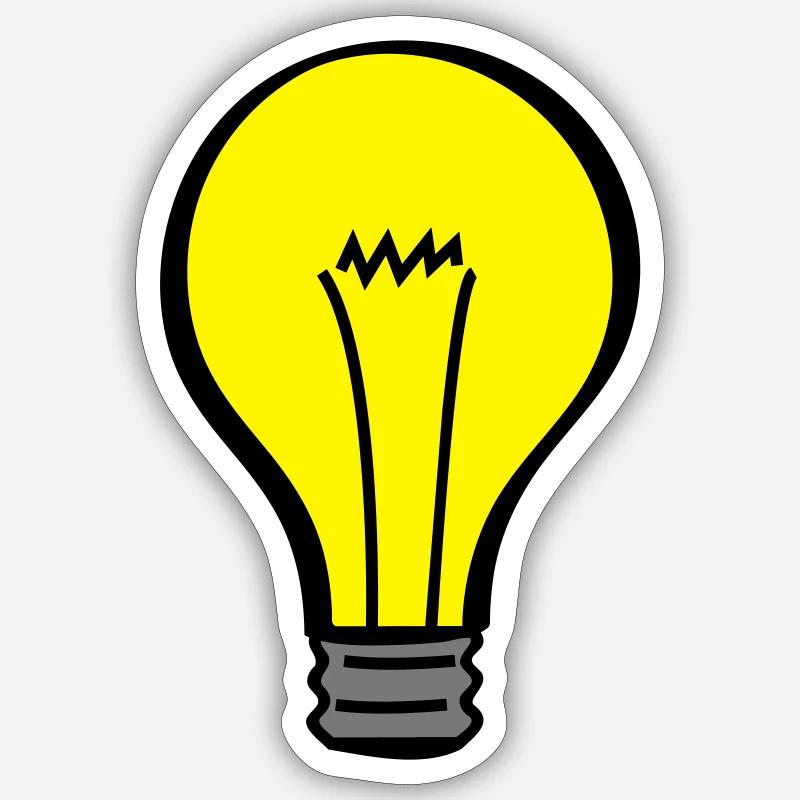 light bulb ampoule - Sticker taille S (10 x 10 cm) - blanc mat