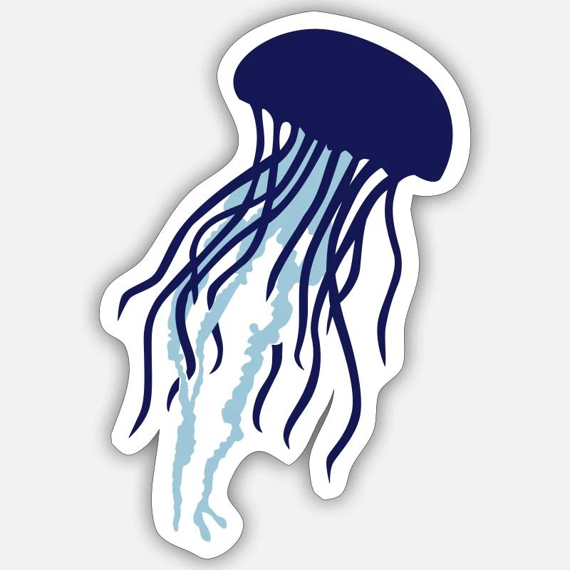 Méduse - Sticker taille S (10 x 10 cm) - blanc mat