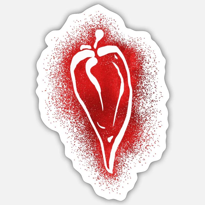 Red Hot Chilli Pepper - Sticker Größe S (10 x 10 cm) - Mattweiß