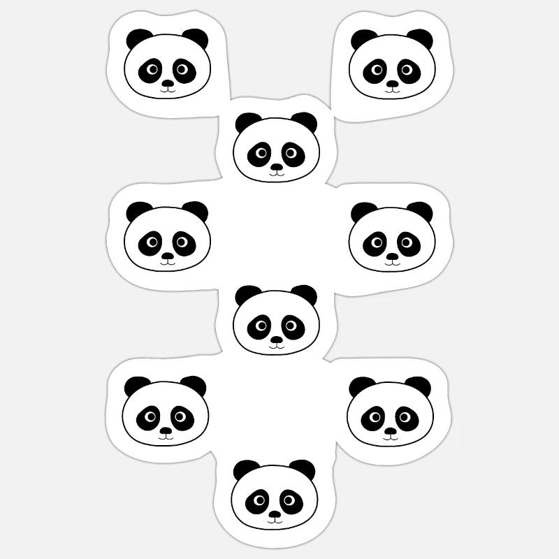 Panda - Sticker taille S (10 x 10 cm) - blanc mat