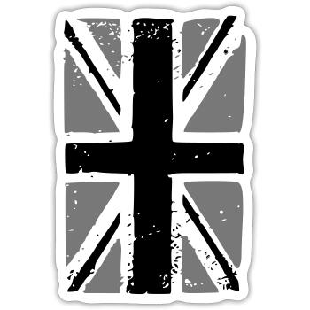 union jack - Sticker Größe S (10 x 10 cm) - Mattweiß - Vorne