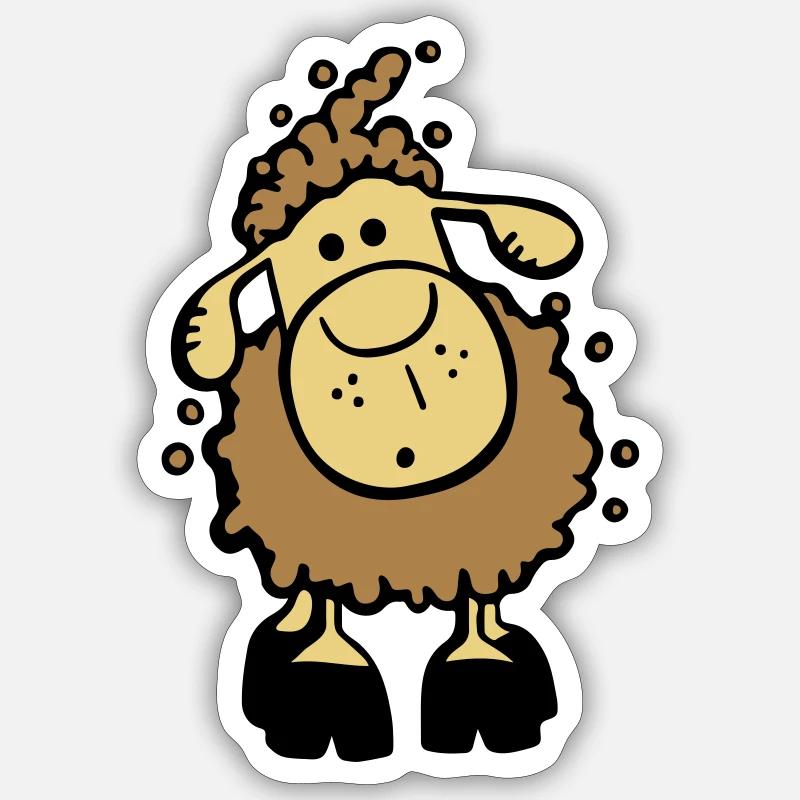 Mignon Mouton - Sticker taille S (10 x 10 cm) - blanc mat