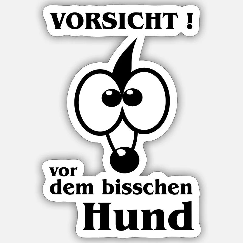 Vorsicht vor dem bisschen Hund Sticker Größe S (10 x 10 cm)