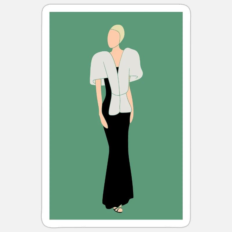 Élégance - vert Sticker taille S (10 x 10 cm)