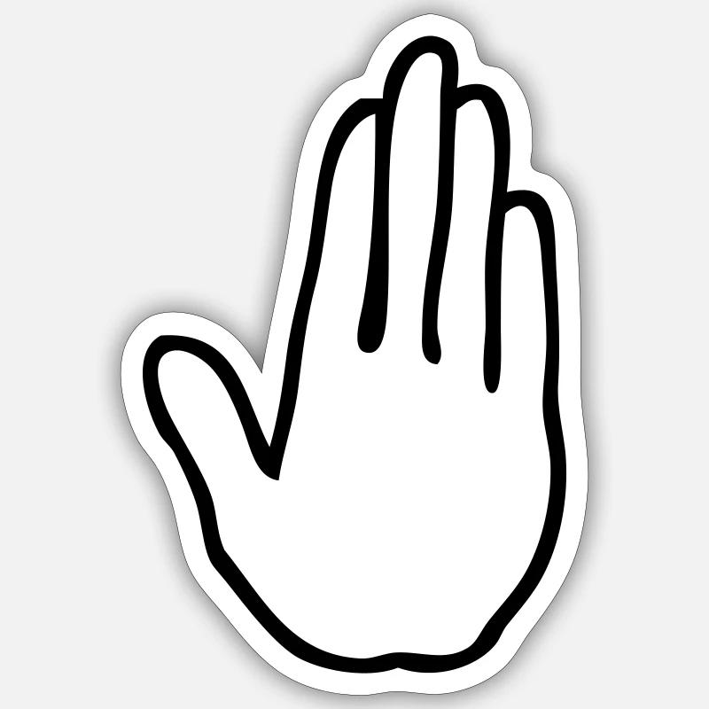 main stop - Sticker taille S (10 x 10 cm) - blanc mat