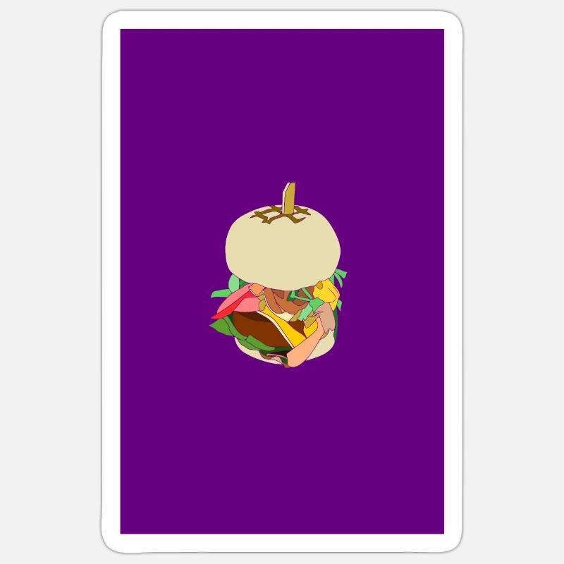 Burger - violet Sticker taille S (10 x 10 cm)