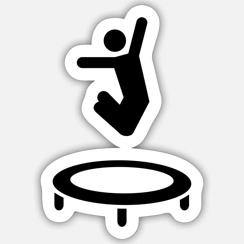 Trampolin - Sticker Größe S (10 x 10 cm) - Mattweiß