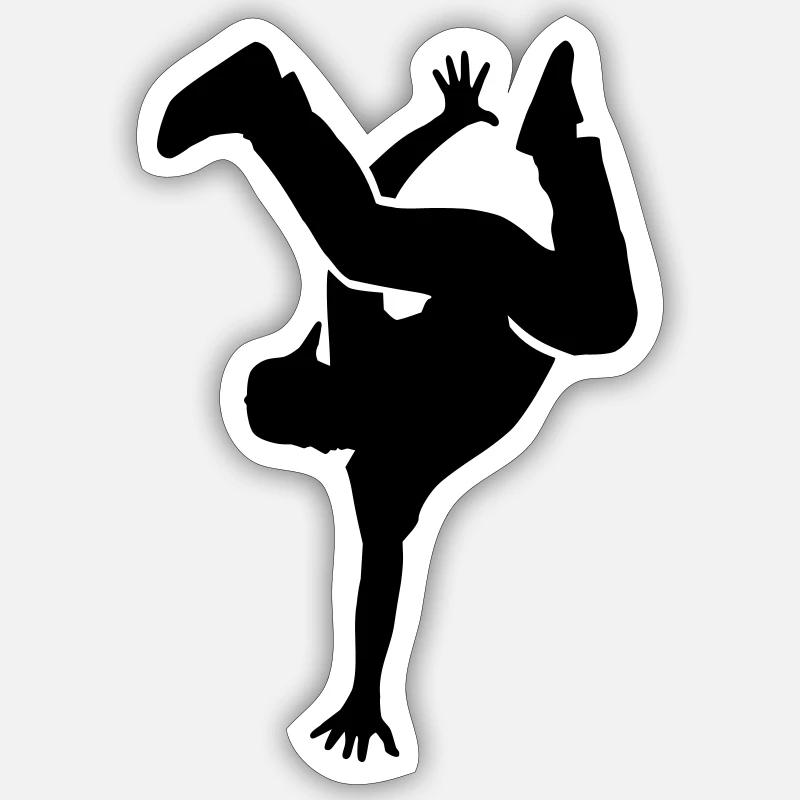 Breakdance - Sticker taille S (10 x 10 cm) - blanc mat