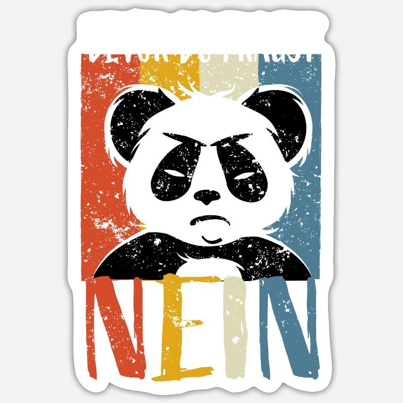 Prima di chiedere no – Dire evil panda gift - Sticker formato S (10 x 10 cm) - bianco opaco