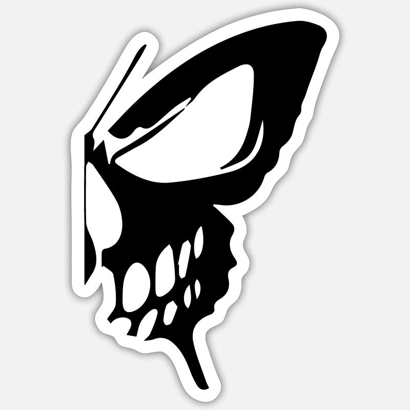Butterfly Skull - Sticker size S (10 x 10 cm) - white matte