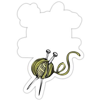 Stricken ist auch Sport - Sticker Größe S (10 x 10 cm) - Mattweiß - Vorne