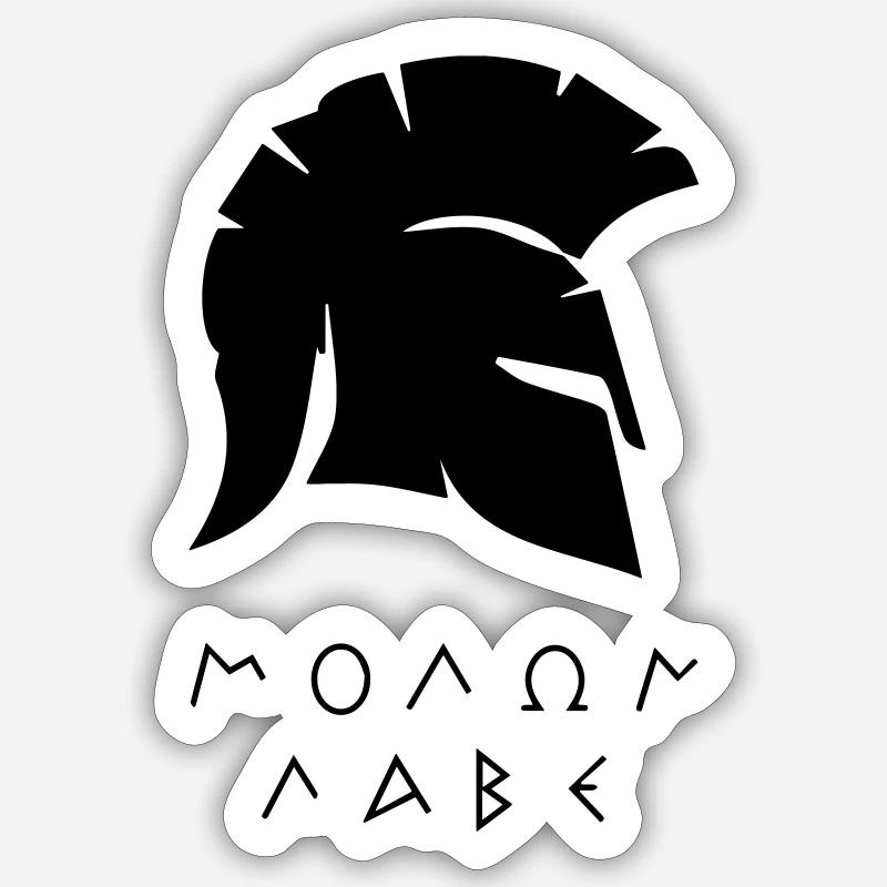 spartan molon labe - Sticker size S (10 x 10 cm) - white matte