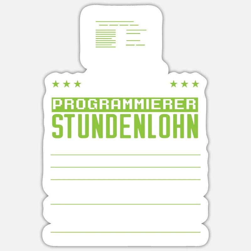 Programmierer Stundenlohn Lustig Sticker Größe S (10 x 10 cm)