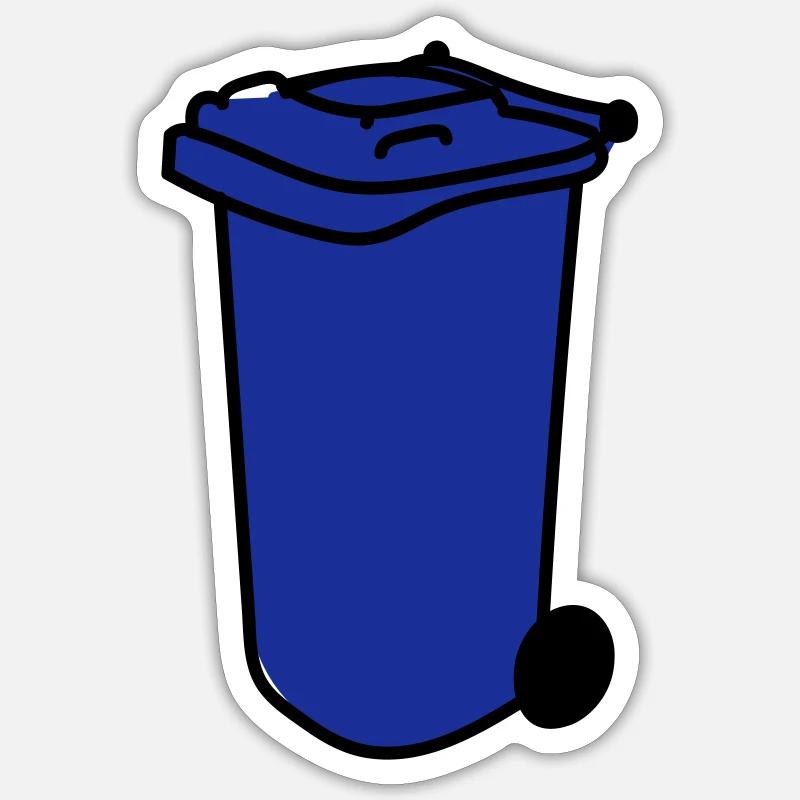 blaue Tonne - Sticker Größe S (10 x 10 cm) - Mattweiß