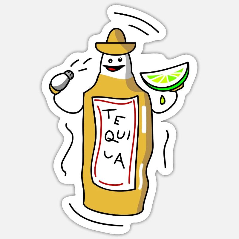 Tequila - Sticker Größe S (10 x 10 cm) - Mattweiß