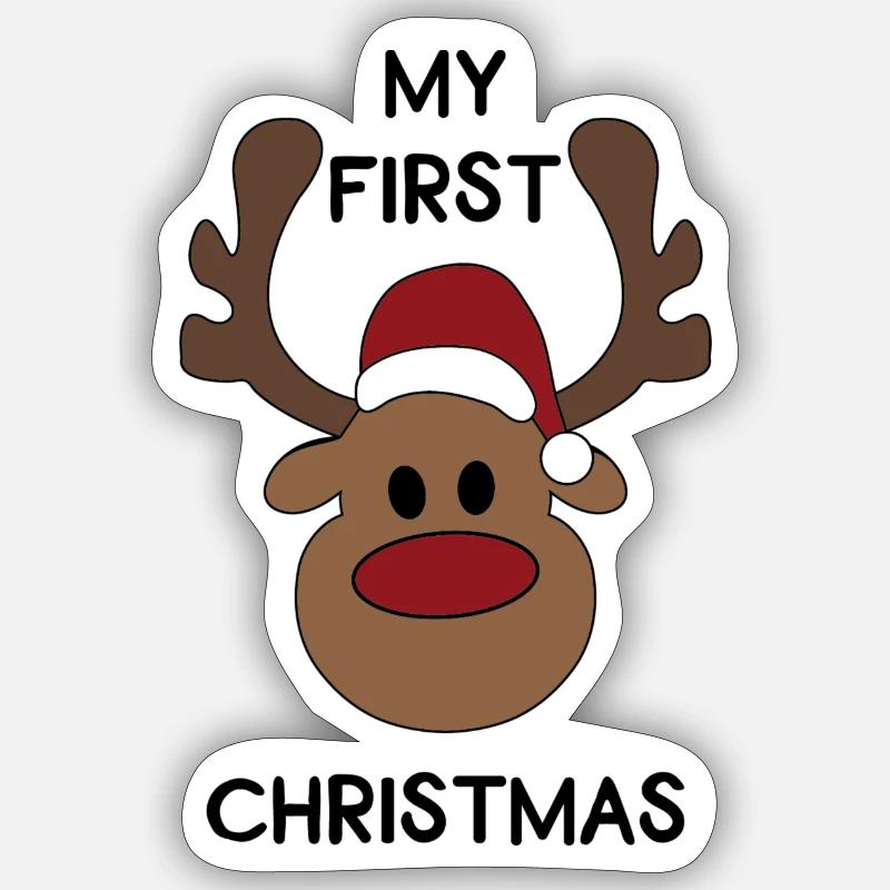 first christmas - Sticker size S (10 x 10 cm) - white matte