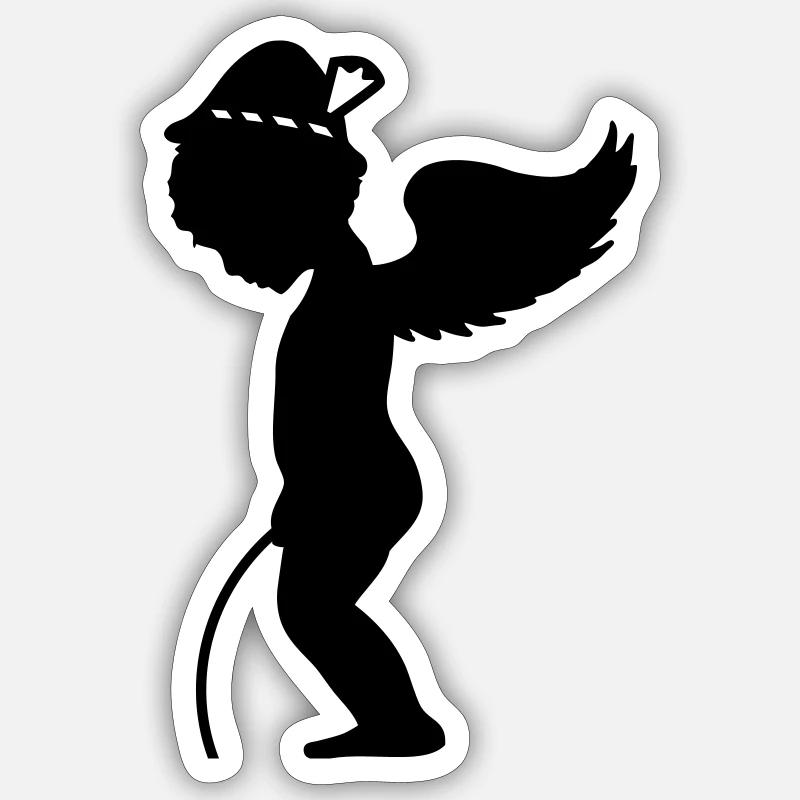 Pause sur le - d’ange - Sticker taille S (10 x 10 cm) - blanc mat
