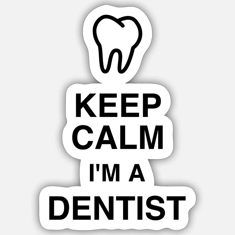 dentiste / dent / médecin / médecine - Sticker taille S (10 x 10 cm) - blanc mat