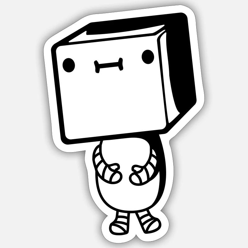 Petit robot mignon - Sticker taille S (10 x 10 cm) - blanc mat