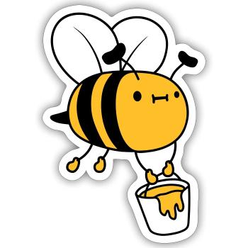 Honey Bucket Bee - Sticker size S (10 x 10 cm) - white matte - Front