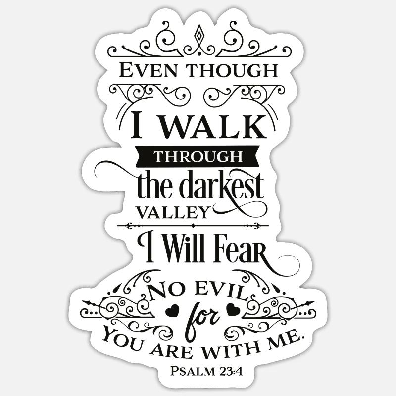 Klamotten mit Sprüchen - Psalm - Geschenkidee - Sticker Größe S (10 x 10 cm) - Mattweiß