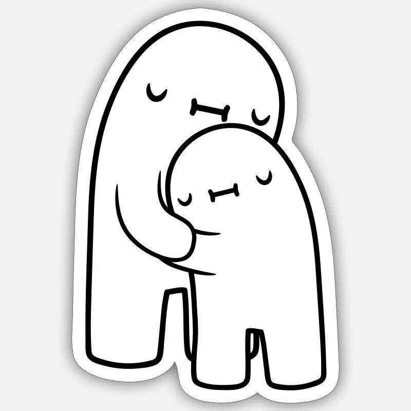 Conception étreignant - Sticker taille S (10 x 10 cm) - blanc mat