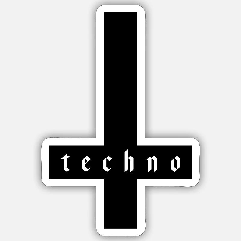 TECHNO Sticker taille S (10 x 10 cm)
