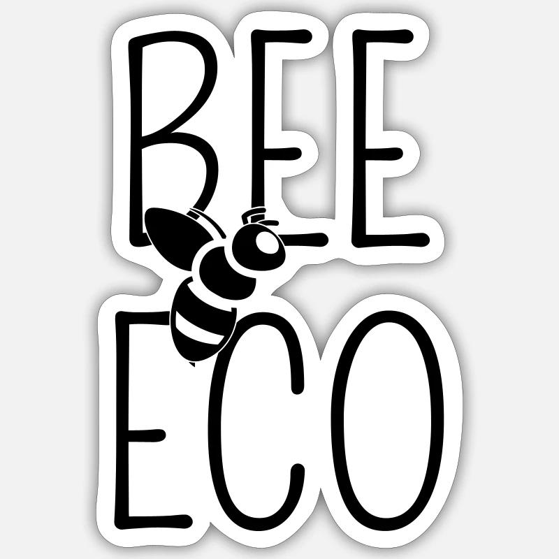 Bee eco 💚 Ecology - Bee - Ecological Sticker size S (10 x 10 cm)