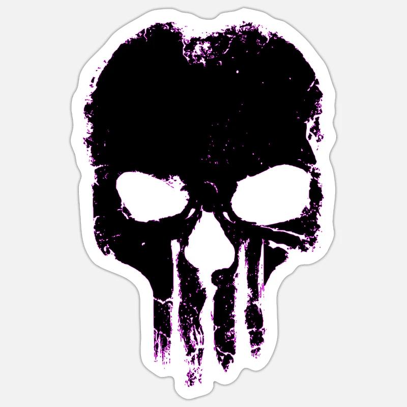 Skull horror cool gift Sticker size S (10 x 10 cm)