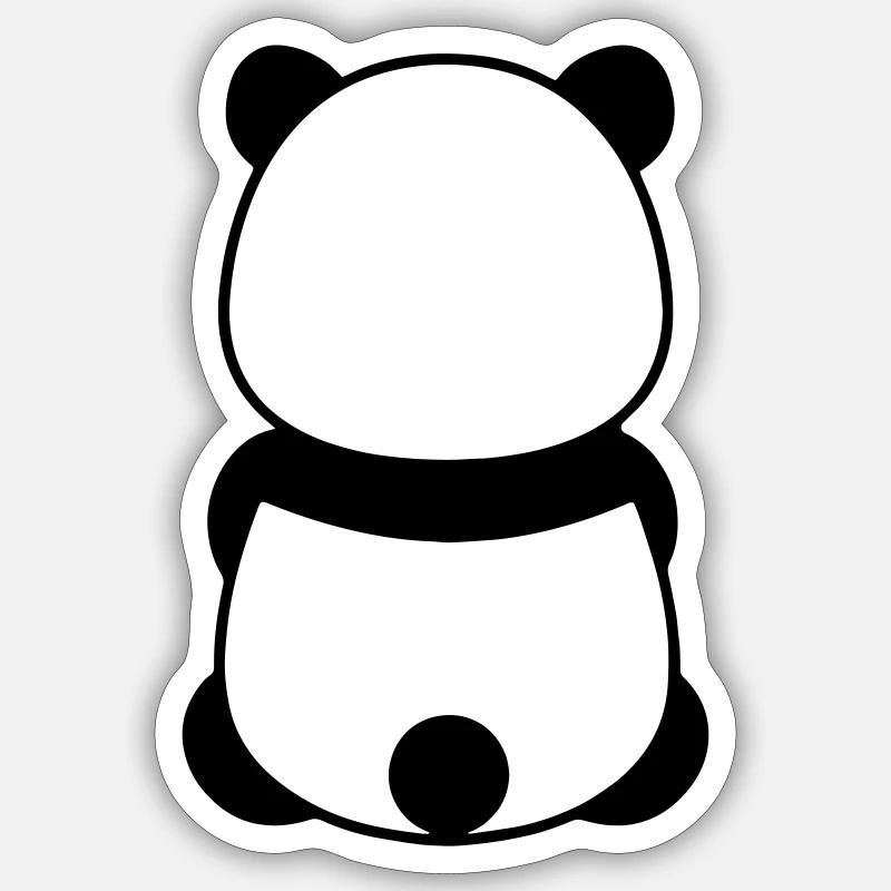 Panda - Sticker taille S (10 x 10 cm) - blanc mat