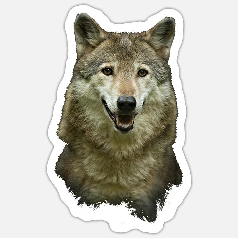 Wolf - Sticker Größe S (10 x 10 cm) - Mattweiß